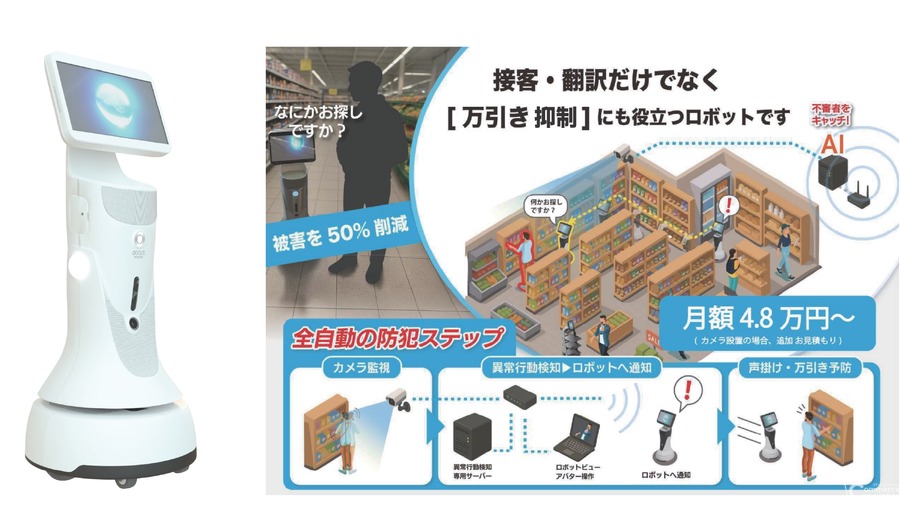 接客・防犯両立のロボット、小売業界で導入拡大　万引き増加背景に需要急伸