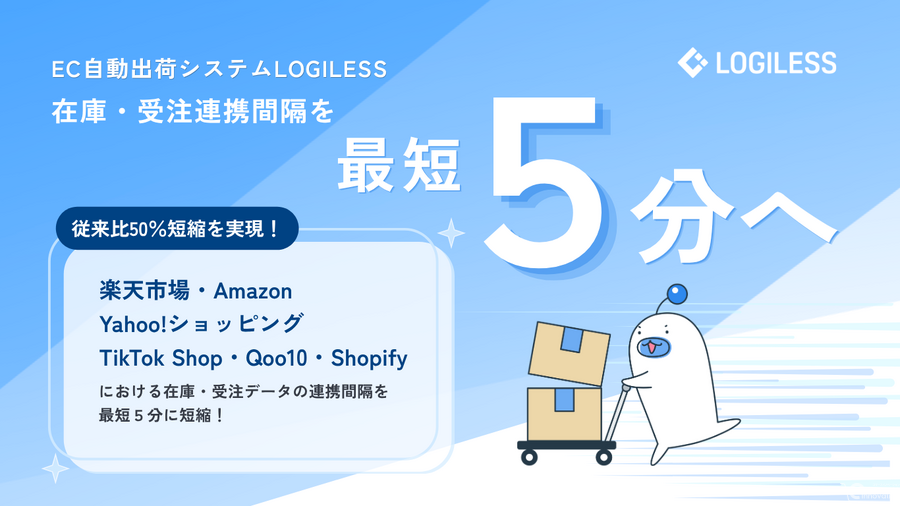 LOGILESSが在庫・受注連携を最短5分に短縮、従来比50%の高速化を実現