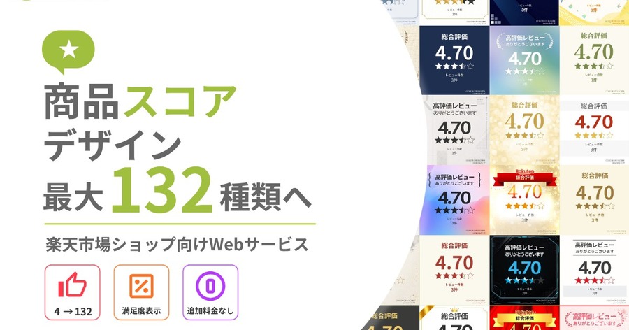 楽天ショップ向け「EC-UP」商品スコア、デザイン最大132種類に拡充