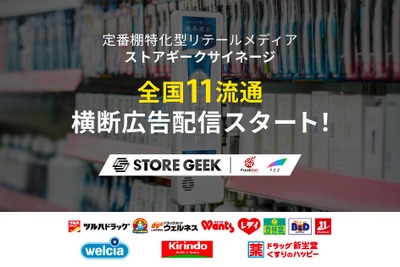 ウエルシアやツルハらドラッグストア大手4社、ストアギークの新型リテールメディア導入 画像