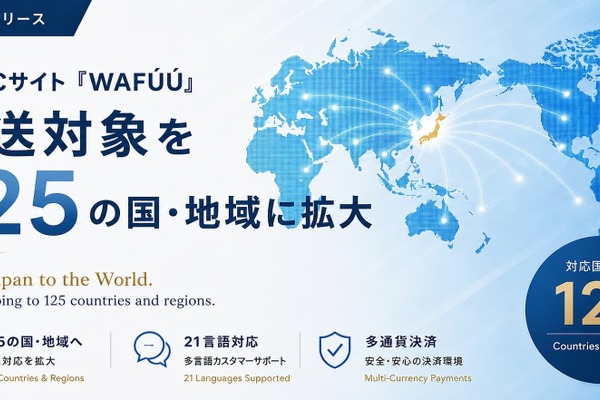 越境ECサイト「WAFÚÚ」、配送対応125の国・地域に拡大——21言語・多通貨決済で購買体験強化 画像