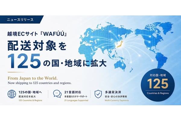 越境ECサイト「WAFÚÚ」、配送対応125の国・地域に拡大——21言語・多通貨決済で購買体験強化