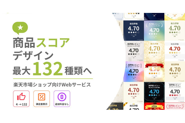 楽天ショップ向け「EC-UP」商品スコア、デザイン最大132種類に拡充